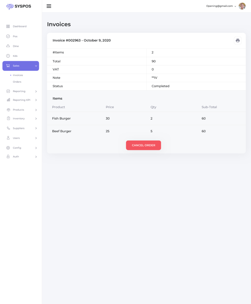 Sales - Invoices - Page View